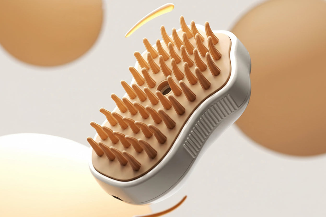 Cepillo vaporizador para mascotas-Elimina pelo y cuida su piel